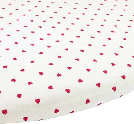 Meyco Baby Sweet Heart Prześcieradło do kojca okrągłe - biało-czerwone - 90 95cm