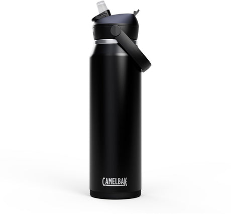 Butelka do picia ze słomką Camelbak Wellness - 1 l - stal nierdzewna - ze słomką - izolowana butelka na wodę - czarna