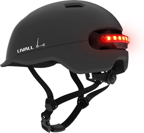 Livall c20 czarny duży - (inteligentny) kask rowerowy - funkcja sos - inteligentne oświetlenie - światło stop l