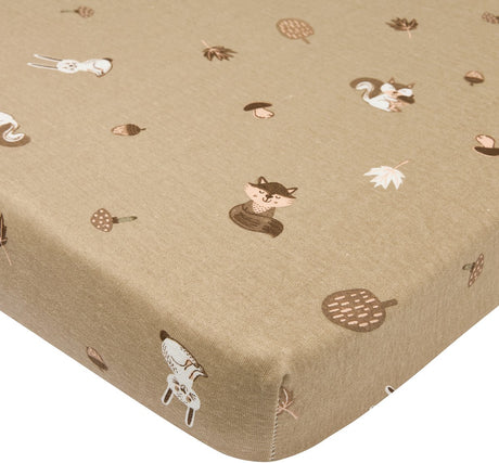 Meyco Baby Forest Animals Prześcieradło do kojca - piasek - 75x95cm