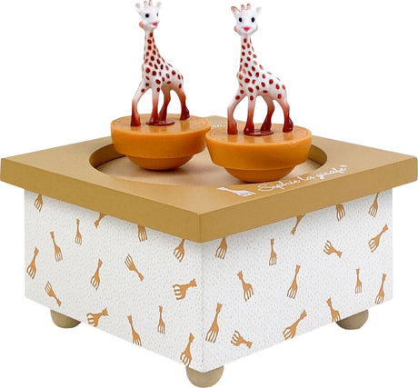 Pozytywka żyrafa Sophie - tańcząca Sophie - pozytywka dla dzieci - prezent dla kobiet w ciąży - prezent na baby shower - od 12 miesięcy - 11,5 x 11,5 x 8,5 cm - karmel