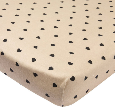 Materac do kojca Meyco Baby Sweet Heart - miękki piaskowy czarny - 75x95cm