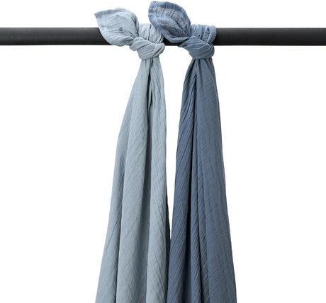 Meyco baby uni otulacze hydrofilowe wstępnie wyprane - wstępnie wyprane otulacze hydrofilowe - naturalny jeans niebieski indygo - 120x120cm - 2 szt.