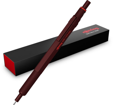 Ołówek automatyczny Rotring 600 | grafit hb, 0,5 mm | ołówek z pełną metalową osłoną | trufla czekoladowa | antypoślizgowy, radełkowany uchwyt i sześciokątna tuleja
