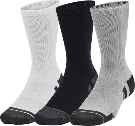 Under Armour ua performance tech 3 szt. Szare skarpetki sportowe unisex - mod szary - biały - kruczoszary