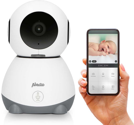 Elektroniczna niania Alecto WiFi z kamerą i aplikacją - full HD - zdalnie przenoszona - powiadamianie o ruchu i dźwięku - smartbaby10 - biała