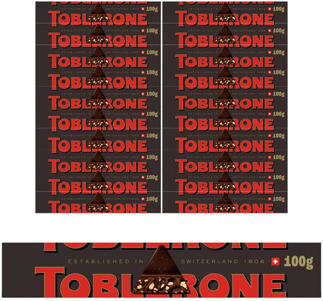 Tabliczka czekolady Toblerone ciemnoczarna 20 x 100g - tabliczka czekolady lub tabliczka czekolady - zapas - prezent - ciemny