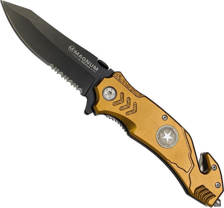 Składany scyzoryk Magnum by Boker - ze zbijakiem do szkła i przecinakiem do pasów - 20,8 cm