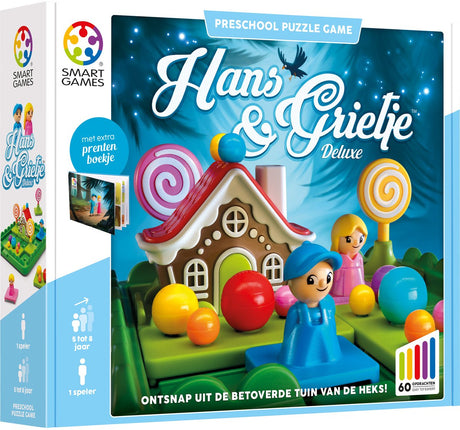 Inteligentne gry Hans Gretel - gra logiczna dla małych i małych dzieci - 60 zadań z książeczką z obrazkami - edukacyjna gra solo - od 5 lat