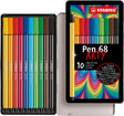 Stabilo pen 68 - pisak - metalowe pudełko zawierające 10 sztuk