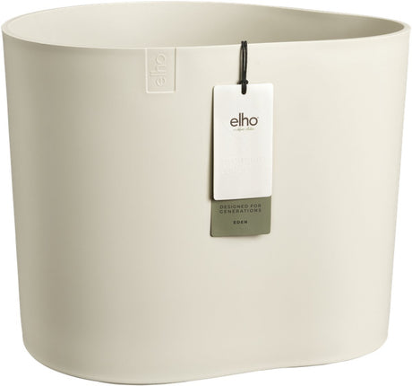 Elho eden aquacare low 40 - bloempot voor binnen buiten - ø 39.6 x h 36.1 cm - linen white