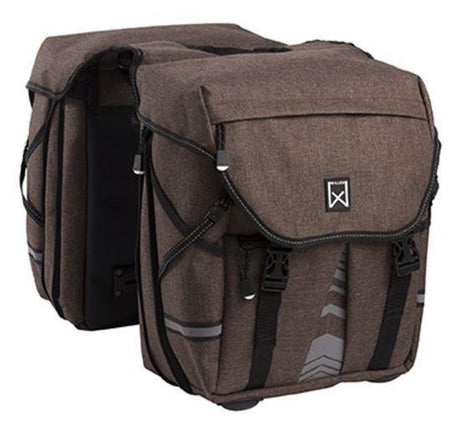 Torba bagażowa Willex 1200 - podwójna torba rowerowa - 28 litrów - brązowa