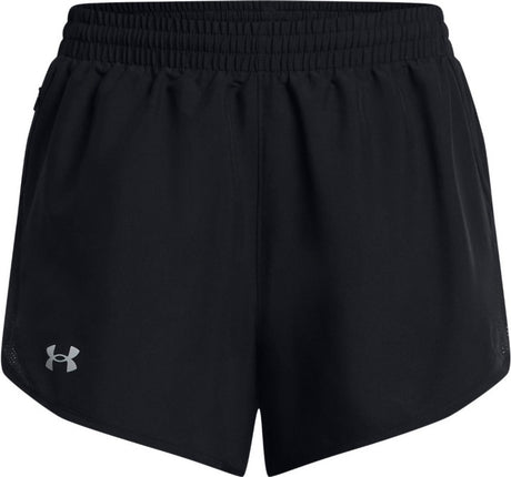 Damskie spodnie sportowe Under Armour Fly by 3'' Shorts-blk - czarno - białe - odblaskowe