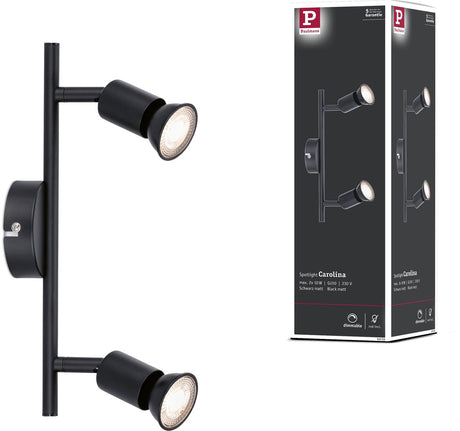 Reflektor Paulmann Karolina Gu10 230V max. 2x10W, ściemniana, czarna, matowa