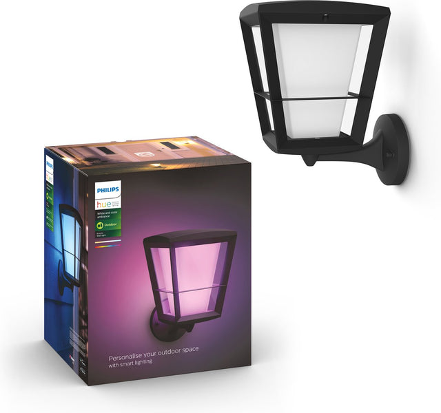 Kinkiet Philips Hue Econic - światło białe i kolorowe - czarny - góra
