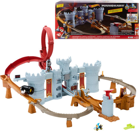 Hot Wheels Mario Kart Bowsers Castle - zestaw torów z metalowym samochodzikiem Kamek