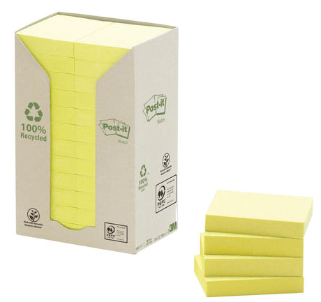 Karteczki samoprzylepne z recyklingu 653-1t 38x51mm pastelowożółte 100 arkuszy