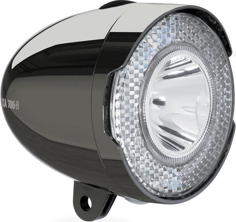 Reflektor 706-B retro 15 luks chromowany bateria LED Black
