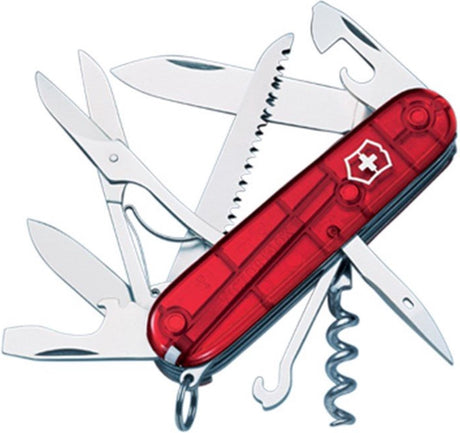 Narzędzie wielofunkcyjne Victorinox Swiss Army Huntsman 15 funkcji, przezroczyste, czerwone