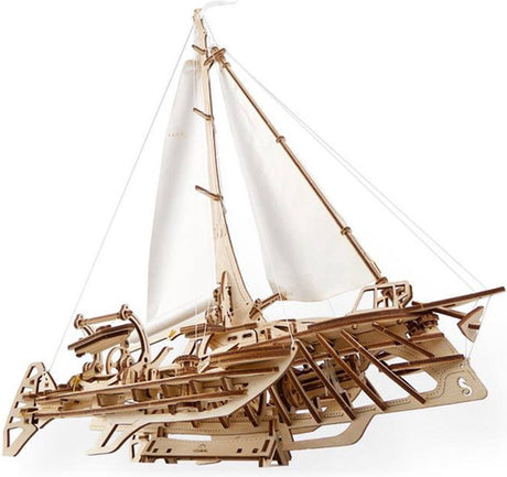 Drewniany model 3D Ugears - trimaran merihobus