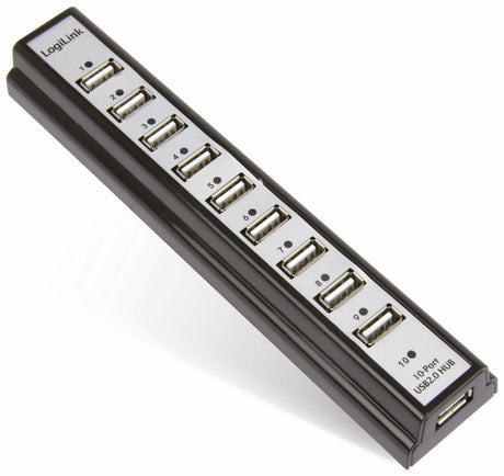Koncentrator Logilink 10 portów - zewnętrzny - USB2.0 - aktywny