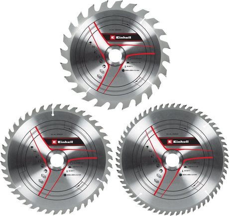 Zestaw brzeszczotów Einhell z węglików spiekanych TCT - 3-częściowy - ø254 x 30 x 3,2 mm - 24 42 60 zębów