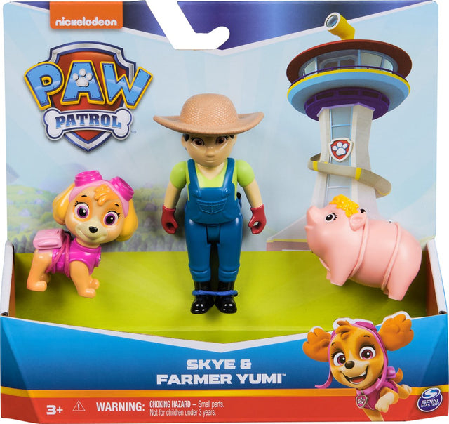 Psi Patrol — farmerka Skye Yumi z zestawem figurek przyjaciela-świnki