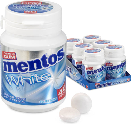 Guma Mentos biała słodka mięta - guma do żucia - bez cukru - 1x6 sztuk
