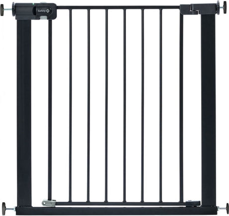 Bramka schodowa Safety 1st z łatwym zamykaniem bez wiercenia - bez wiercenia przedłużki - 73 do 80 cm - metalowe czarne