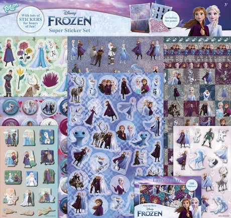 Totum Disney Frozen Super Zestaw naklejek XL 7 arkuszy - Zabawki dla dziewczynek od 3 lat - Naklejki do kreatywnego rękodzieła z Anną i Elsą