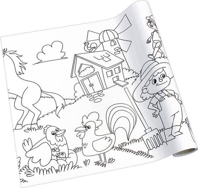 Info notes info tekenrol - creative - boerderij - 30cm x 4m - in-8723-08-b