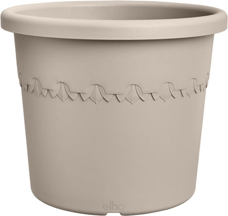 Elho algarve cilindro 58 - bloempot voor buiten - 100% gerecycled plastic - ø 58 x h 29 cm - paddenstoel beige