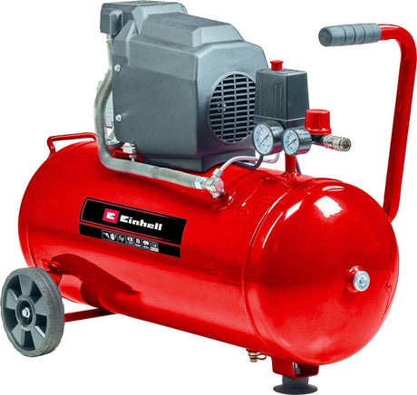 Sprężarka elektryczna Einhell tc-ac 190 50 8 - 1500 w - 8 bar - zbiornik 50 l - wydajność ssania: 165 l min - smarowana olejem