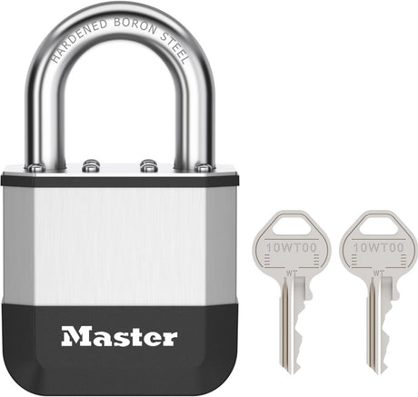 Masterlock Elite - kłódka - 52mm - krótka pałąk - odporna na warunki atmosferyczne - antywłamaniowa - zamek zewnętrzny - solidny - w zestawie 2 klucze
