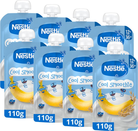 Nestlé Cool Smoothie Bananowo-Jagodowo-Mleczne Owies - 12+ miesięcy - 8 x 110g