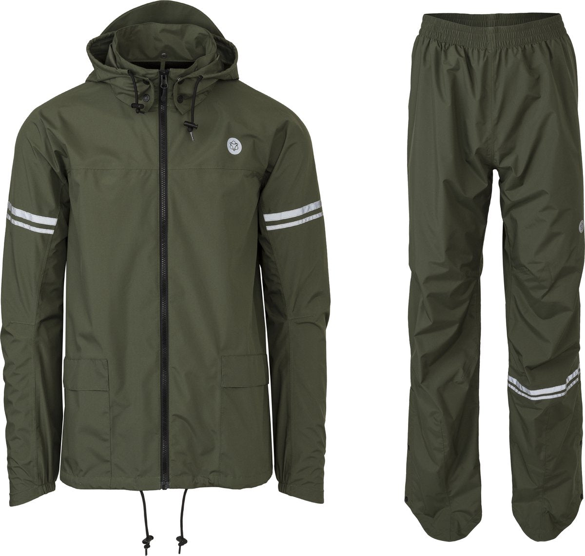 Agu original regenpak uniseks waterdicht - army green - waterkolom 5.000 mm - jas en broek - inclusief opbergtasje