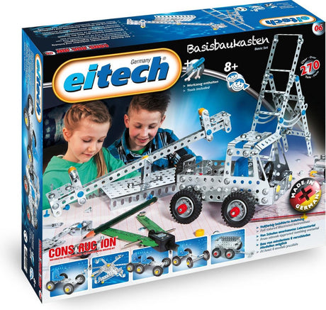 Pudełko konstrukcyjne Eitech ® – 8 różnych modeli – 270 sztuk – metalowy zestaw konstrukcyjny z narzędziami – zabawki konstrukcyjne – od 8 lat