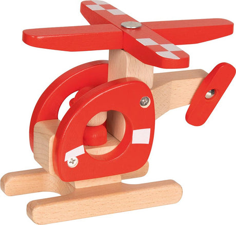 Goki drewniany helikopter czerwony
