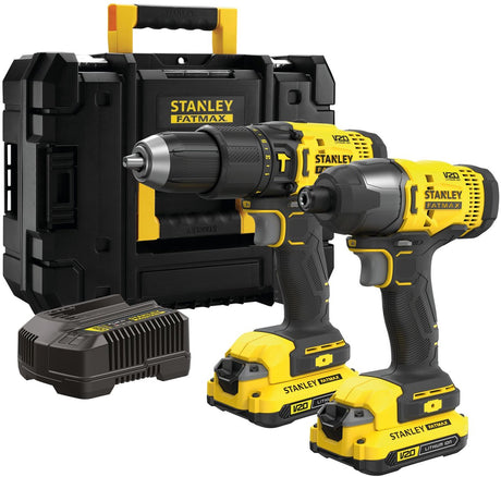 Wkrętarka Stanley Fatmax V20 18V + wkrętarka udarowa Walizka TStak (z akumulatorem 2x 2.0Ah i ładowarką) SFMCK465D2T-QW