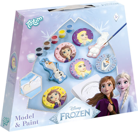 Totum Disney mrożone figurki gipsowe do odlewania i malowania - 4 sztuki - z 9 kolorami farby i pędzlem - zabawki dla dzieci - rękodzieło - dla dziewczynek - od 5 lat -