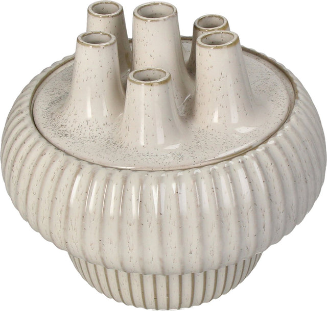 Hd collection vaas stoneware wit 22x22x20.5cm