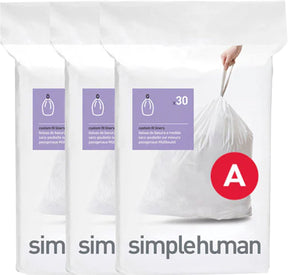 Simplehuman code a - worki na śmieci - 4,5 litra - 90 sztuk - ze sznurkiem - białe