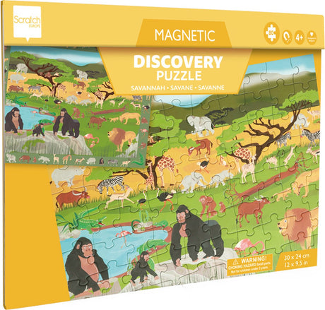 Puzzle magnetyczne Scratch 2 w 1 - gra odkrywcza - Savannah - 52,3x30,5cm - 48 elementów - 3 lata