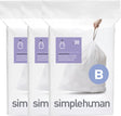 Simplehuman code b afvalzakken - 6 liter - 90 stuks - met trekband - wit