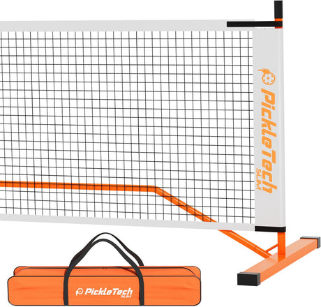 Ama sport pickleball set compleet oranje – versterkt net 3.0 pro oranje met 4 paddles en 4 ballen – draagbaar –