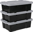 Iris powerbox opbergbox - 25l - kunststof - zwart grijs - set van 3