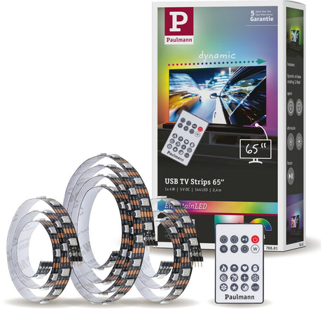Paulmann Entertainled Taśma LED USB 2,4 m Oświetlenie TV 65 cali - RGB+ - 4W - 60 diod LED m