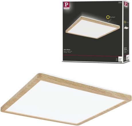 Panel LED Paulmann atria połysk podświetlenie ip44 kątowy 293x293 mm 16w 1600lm 3000k wygląd drewna