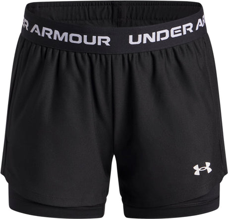 Krótkie spodnie sportowe unisex Under Armour ua tech play up 2n1 w kolorze czarno-białym