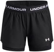 Under armour ua tech play up 2n1 short unisex sportbroek - zwart - wit 164